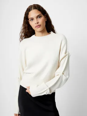 Babysoft Faux Pearl Sleeve Crew Neck Jumper