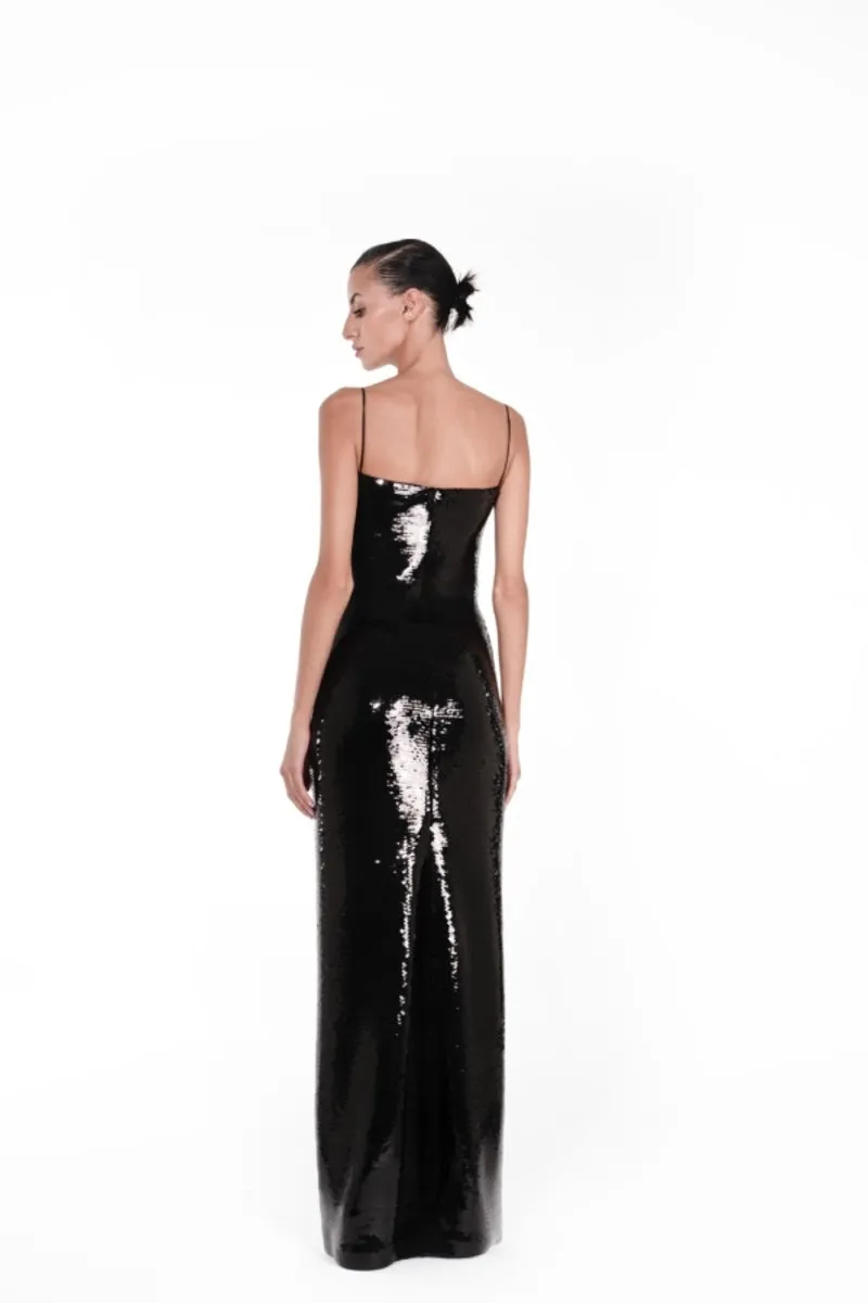 BARE BLACK SEQUIN GOWN