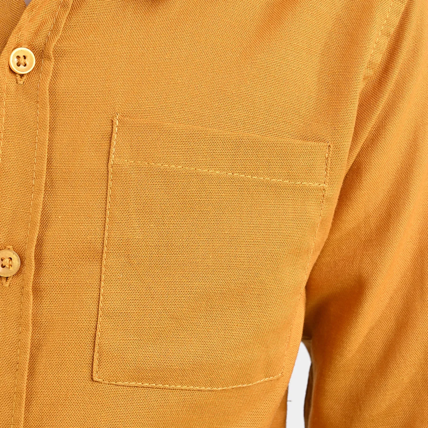 Boys Cotton Casual Shirt F/S Hero-Mustard