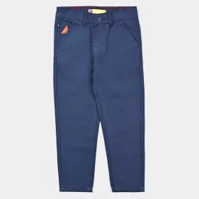 Boys Cotton Pant Solid-Navy Blue