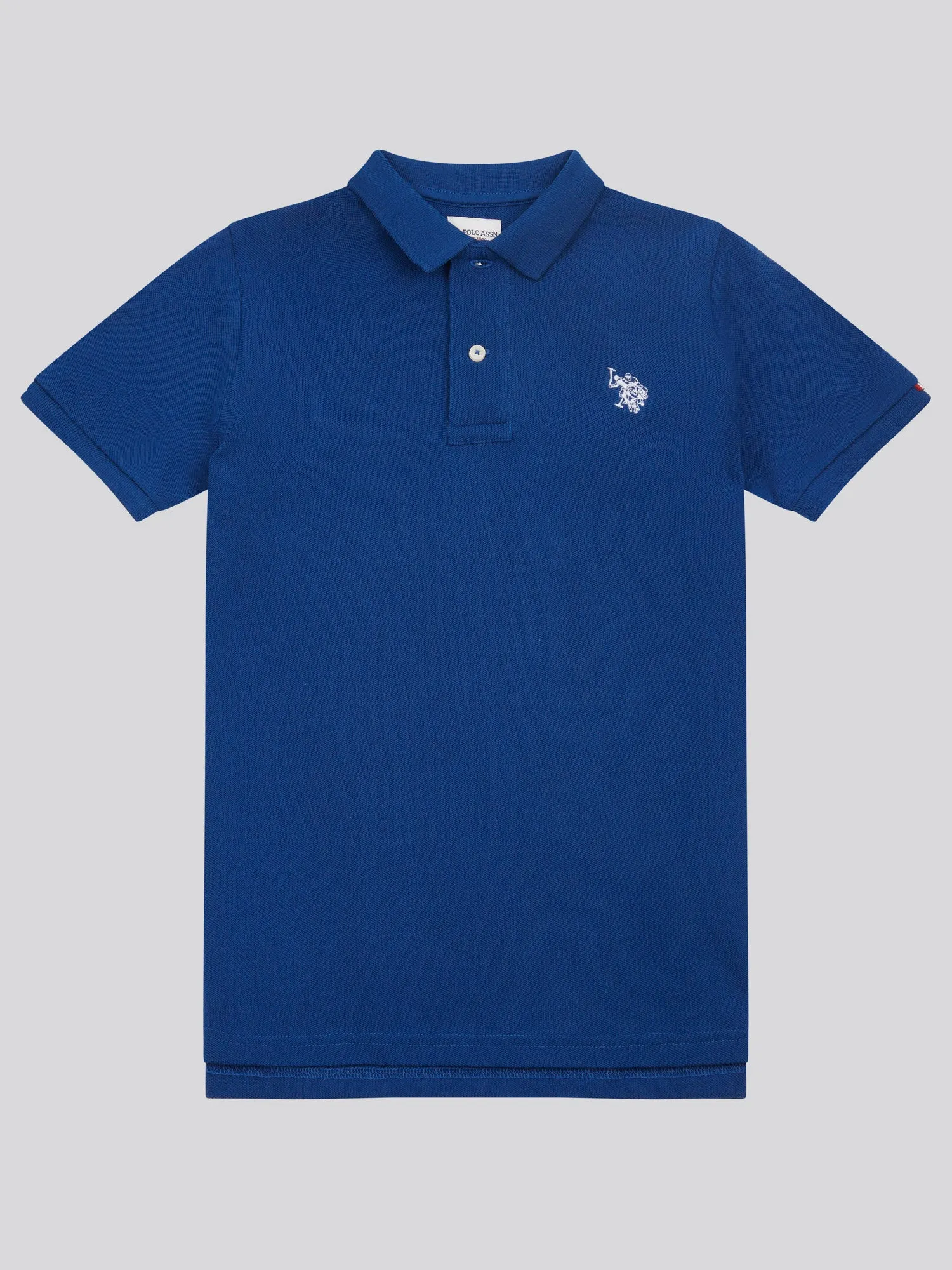 Boys Double Horsemen Polo Shirt in Navy Peony