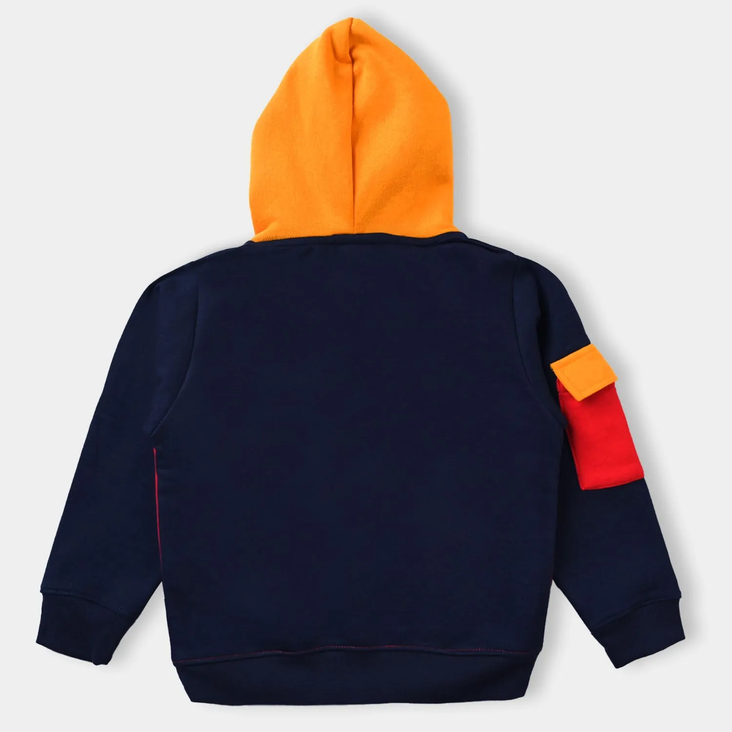 Boys Fleece Hooded Sweatshirt Pakkay Dost LaalBaig  -Navy/Red