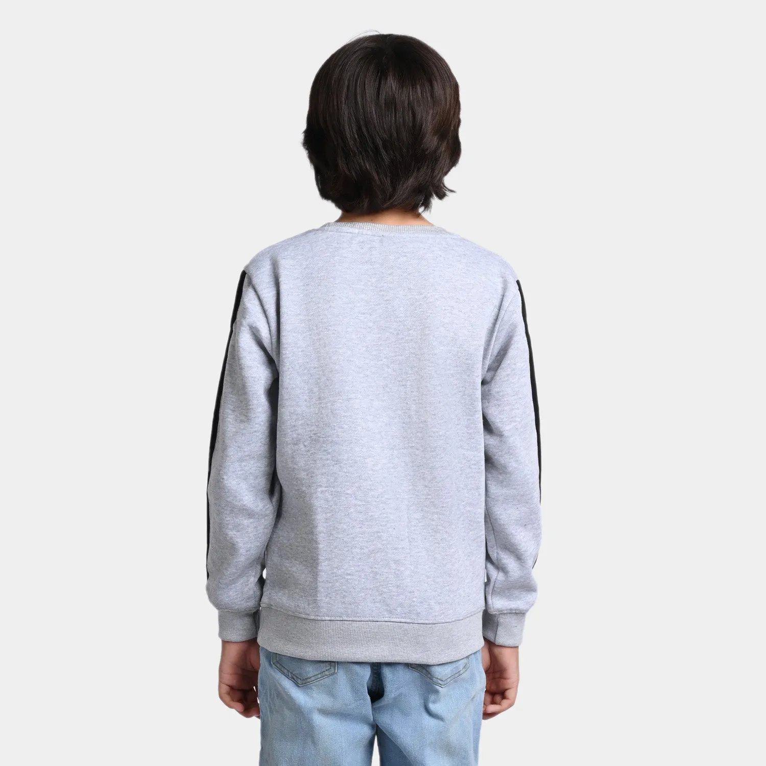 Boys Fleece Sweatshirt Loose Mock-GREY