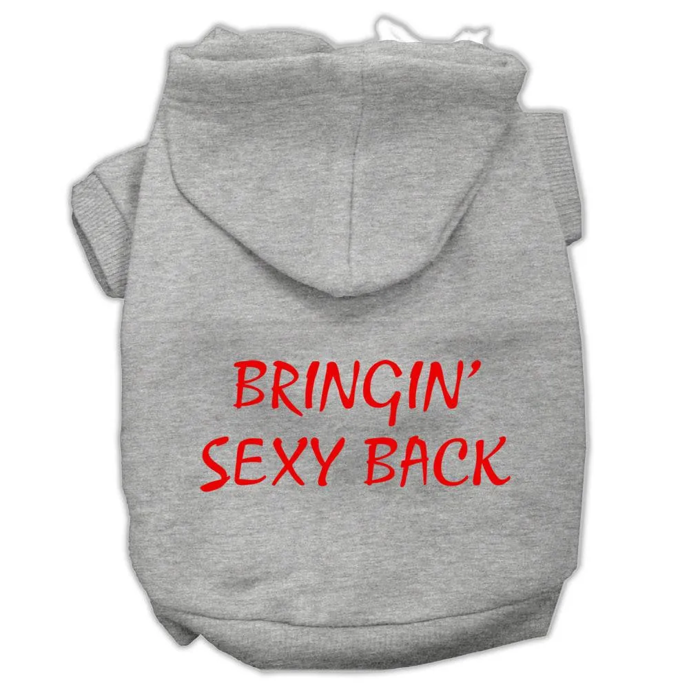 Bringin' Sexy Back Screen Print Pet Hoodies Grey Size Xxxl (20)