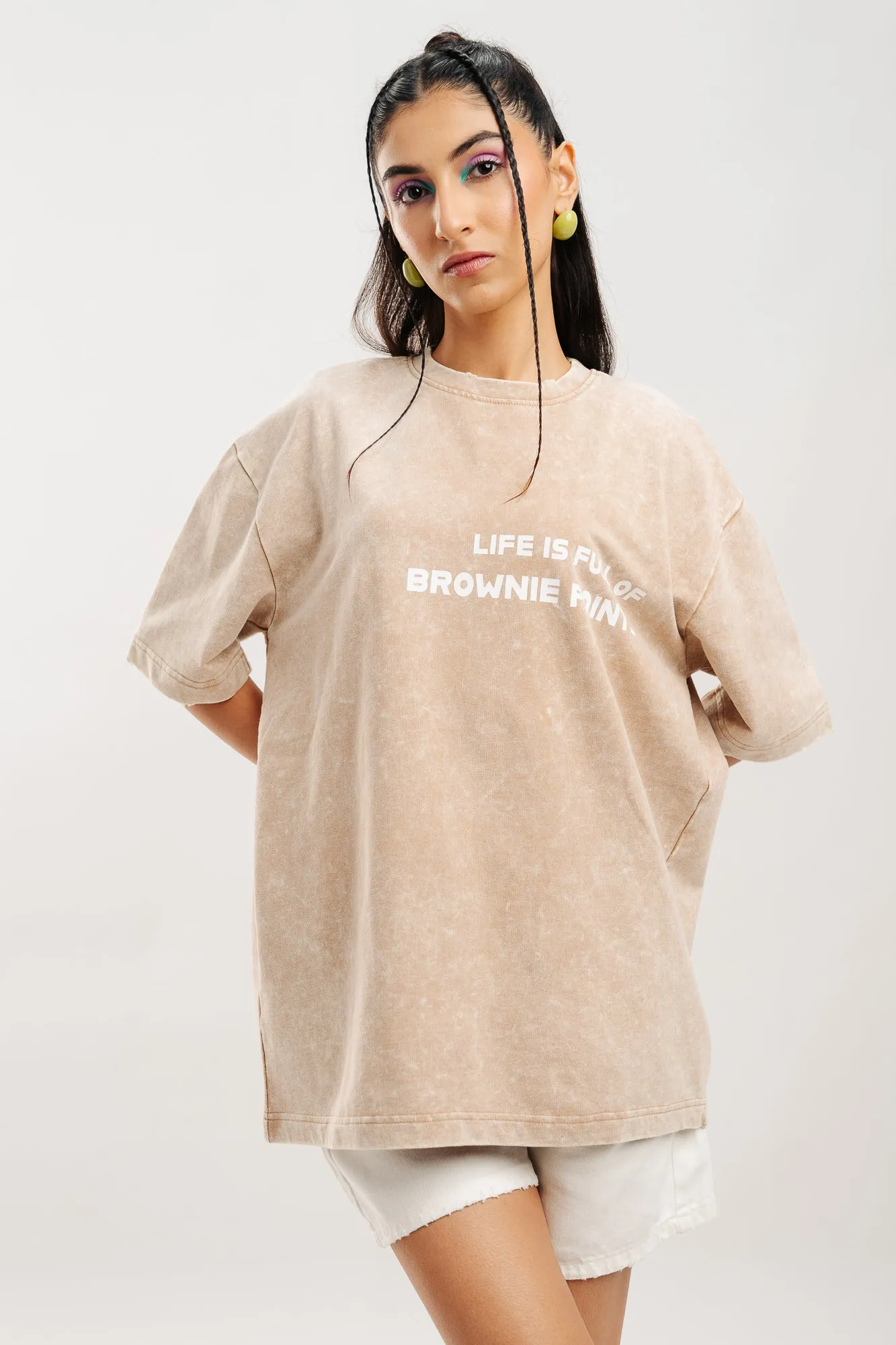 Brownie Acid Wash Oversized Tees