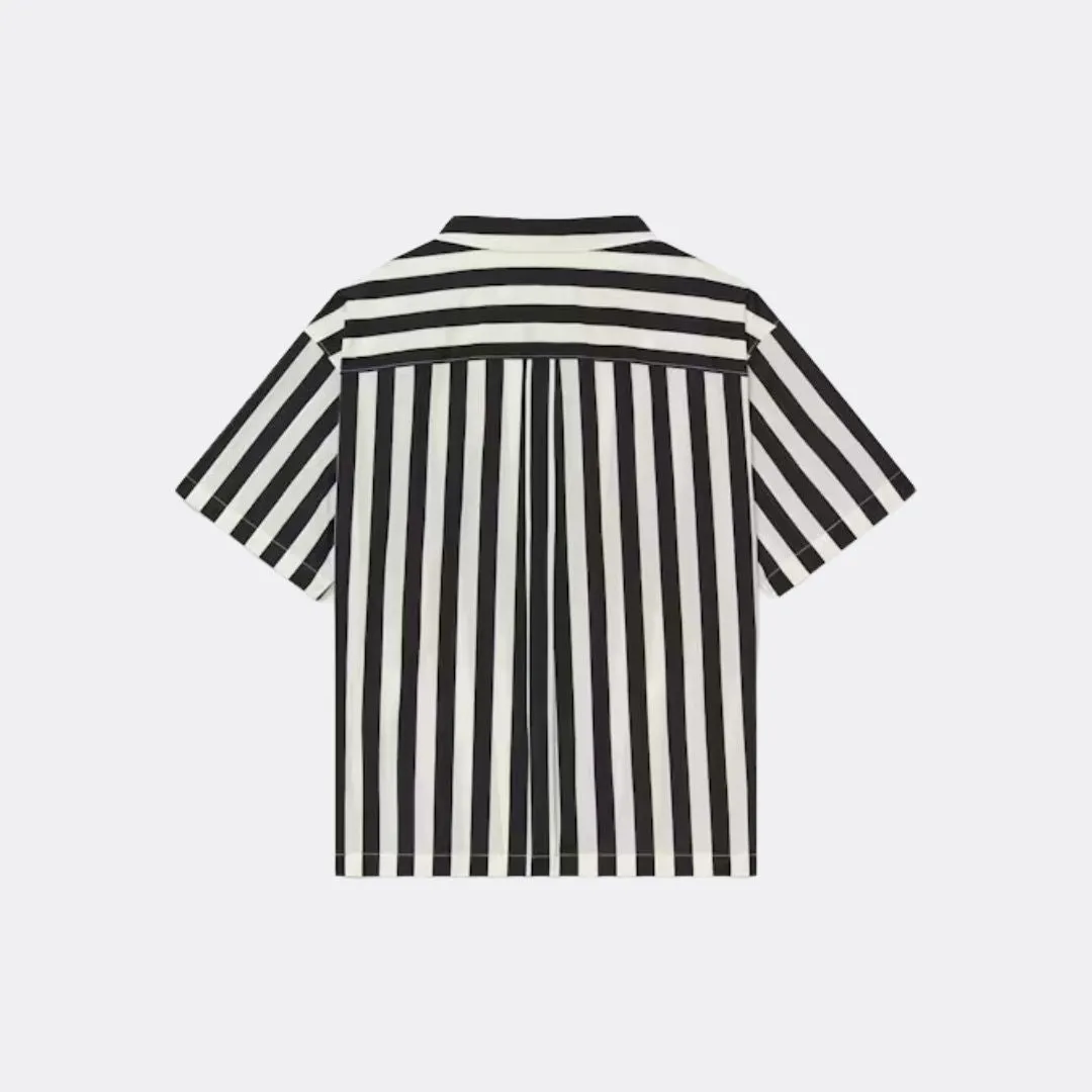 Camp Collar Shirt (Navy Stripe)