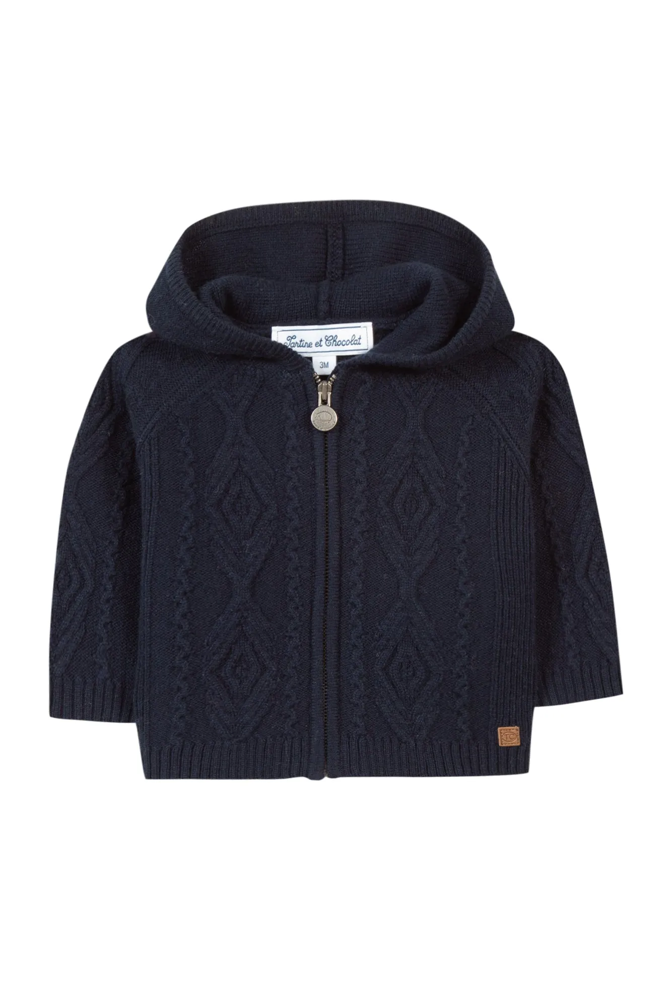 Cardigan - Navy cable knit