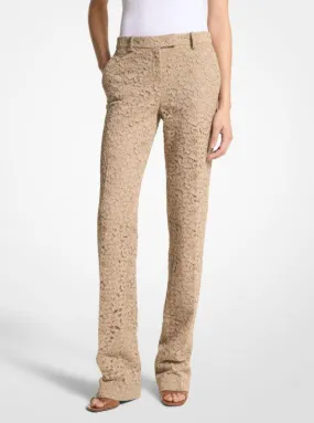 Carolyn Floral Lace Straight-Leg Trousers