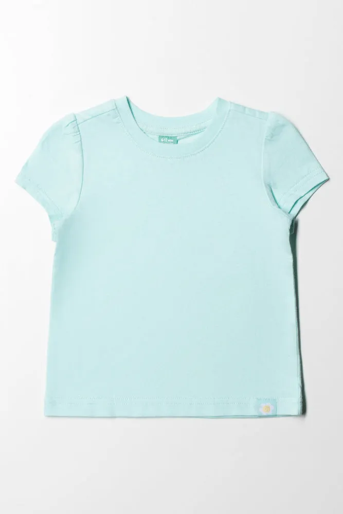 Crew Neck T-Shirt Aqua