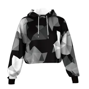 Cubes Black Cropped Hoodie