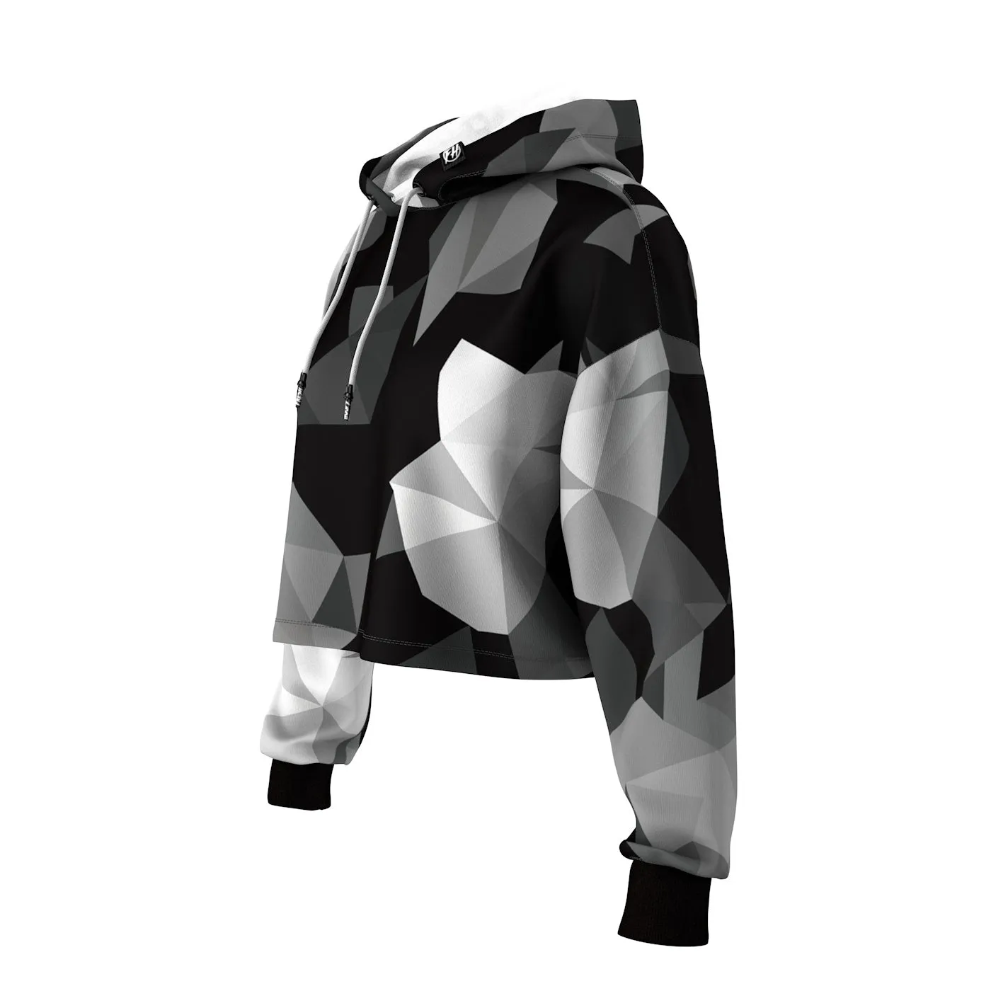 Cubes Black Cropped Hoodie