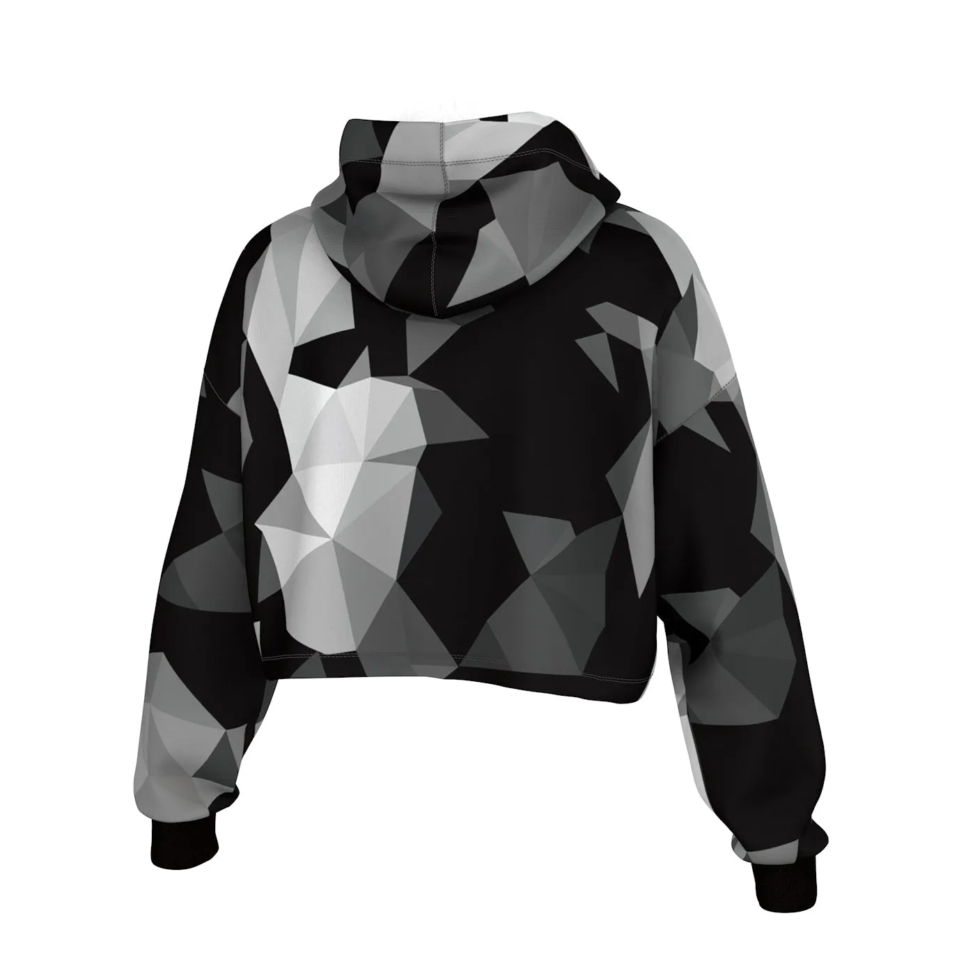 Cubes Black Cropped Hoodie