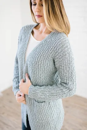 Cuddle Up Cardi in Dusty Blue