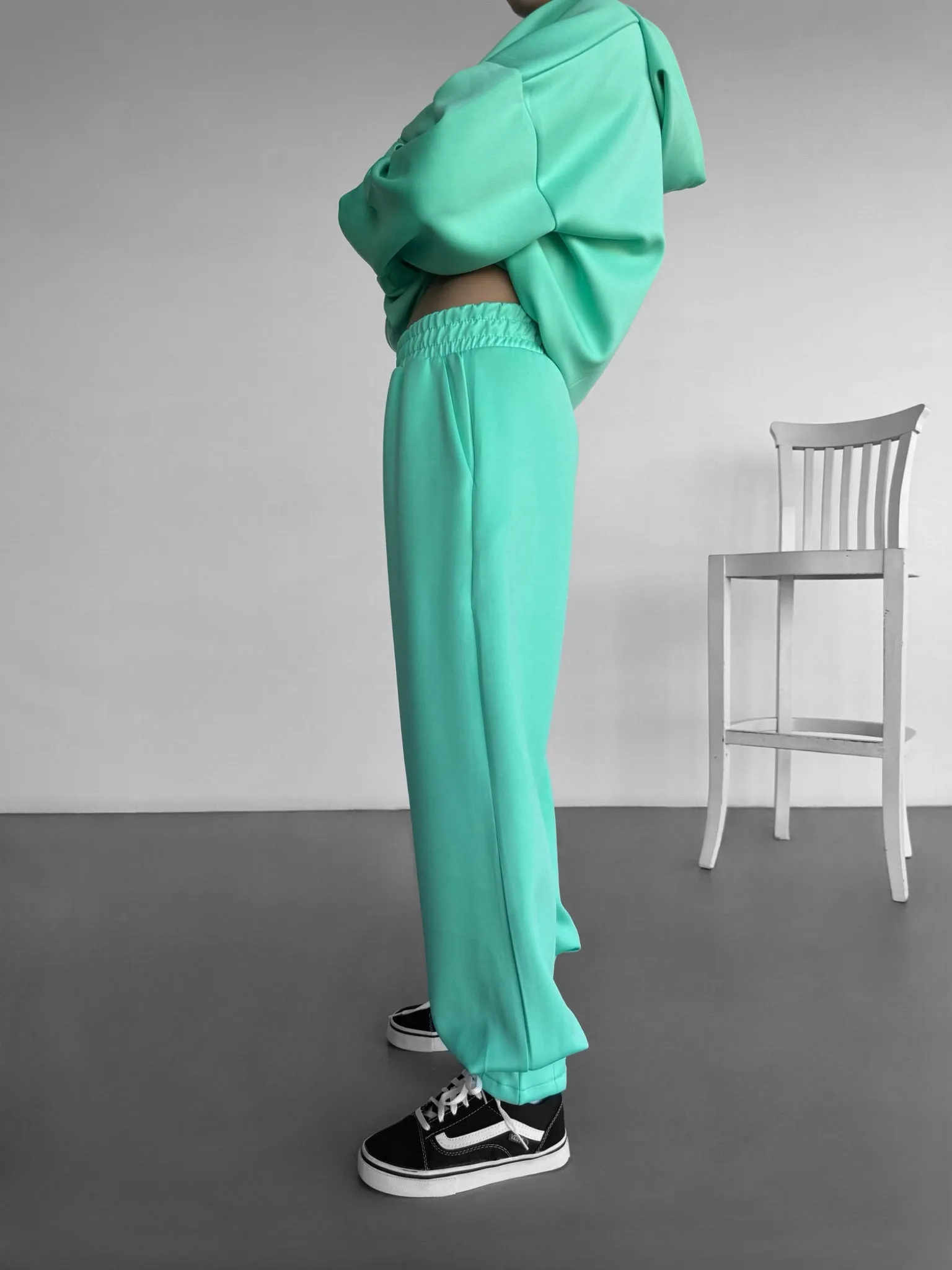 Diver Fabric Chic Trousers - Mint