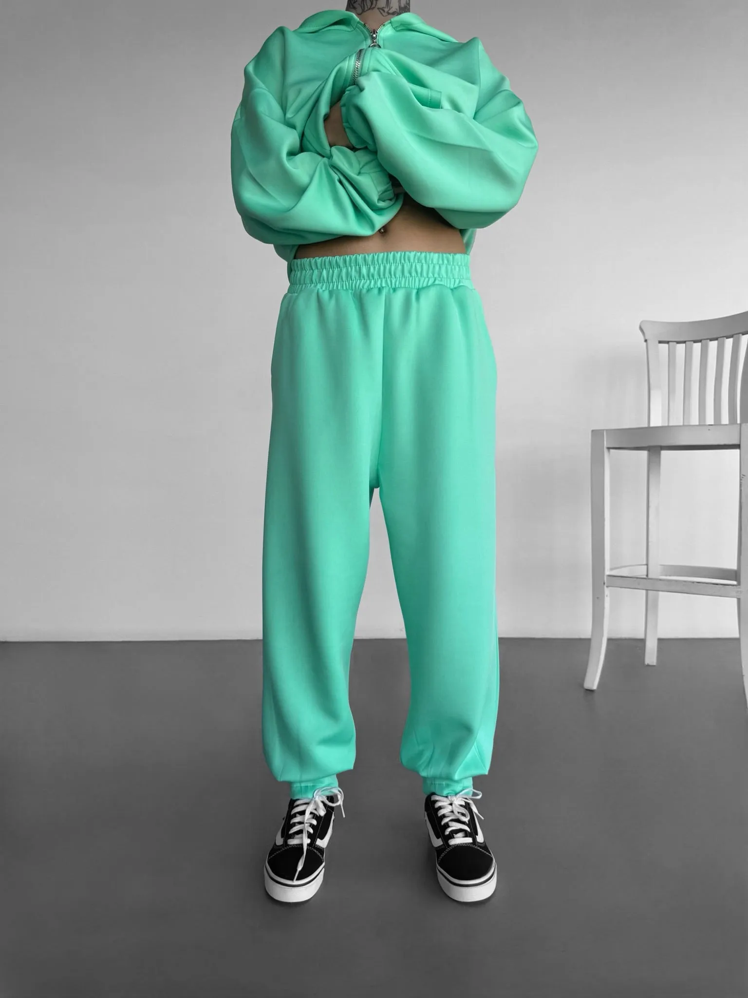 Diver Fabric Chic Trousers - Mint