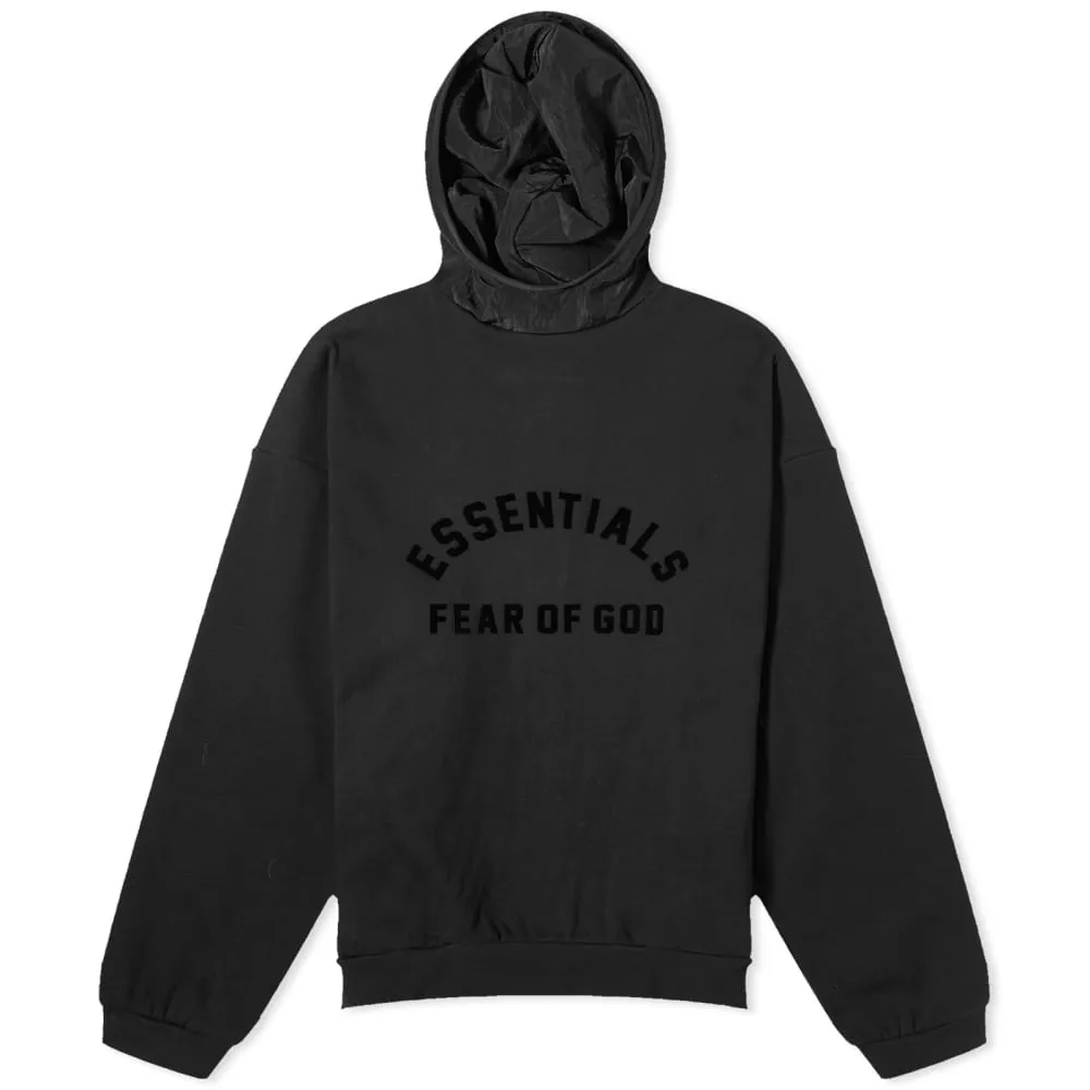 Fear Of God Essentials Spring Nylon Fleece Hoodie, black