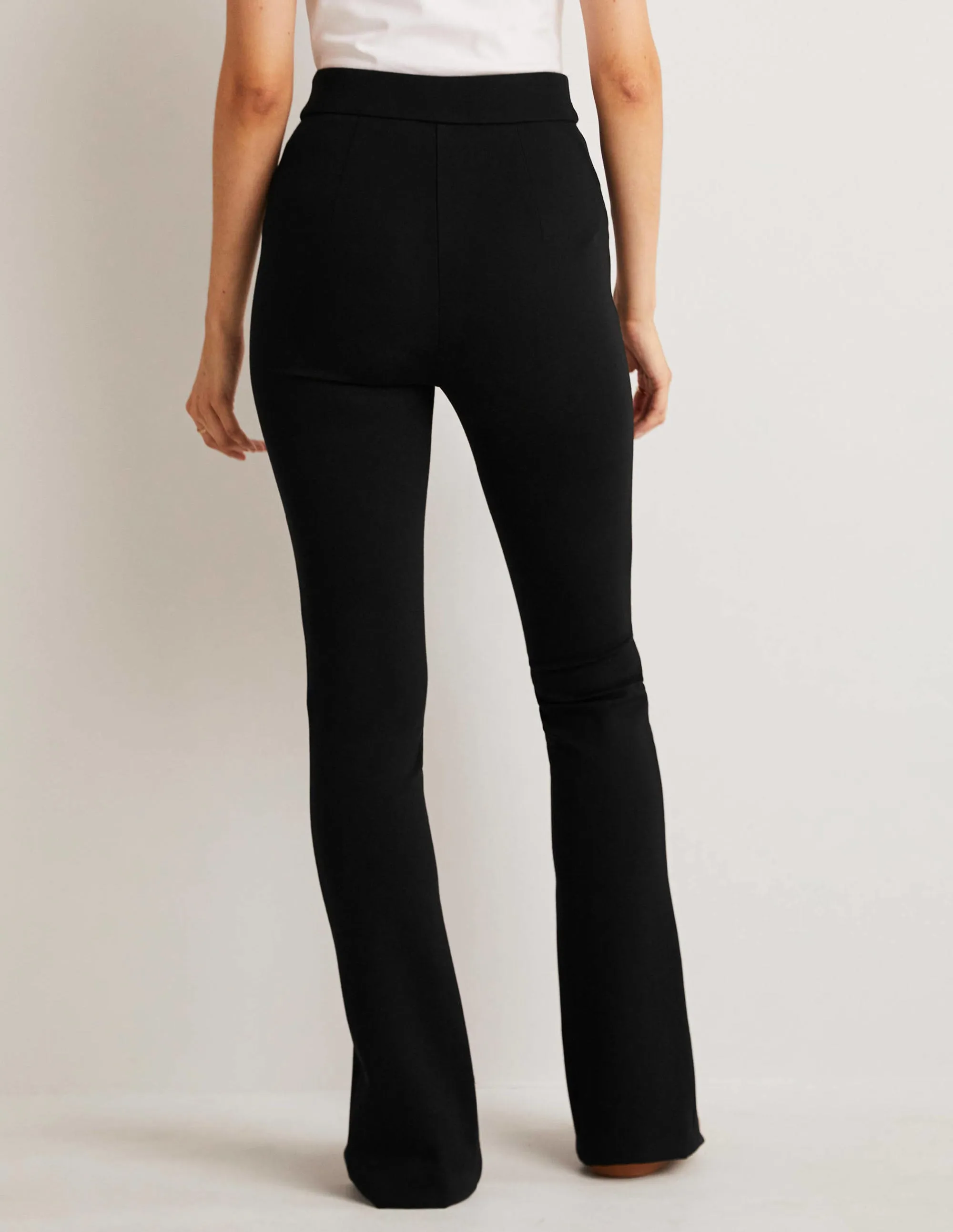 Front Split Jersey Trousers-Black