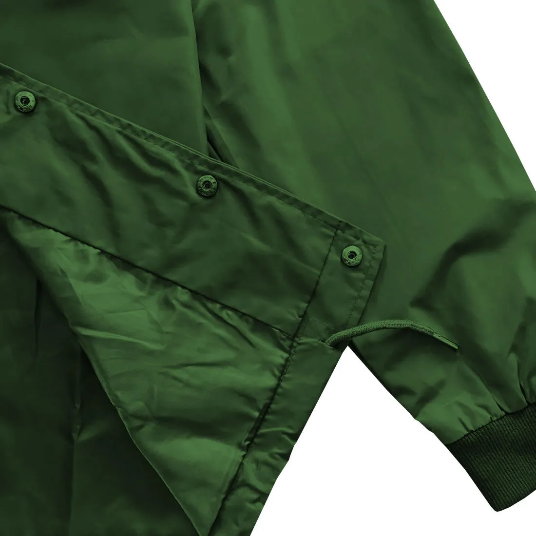 Green Mens Windbreaker Coaches Jacket