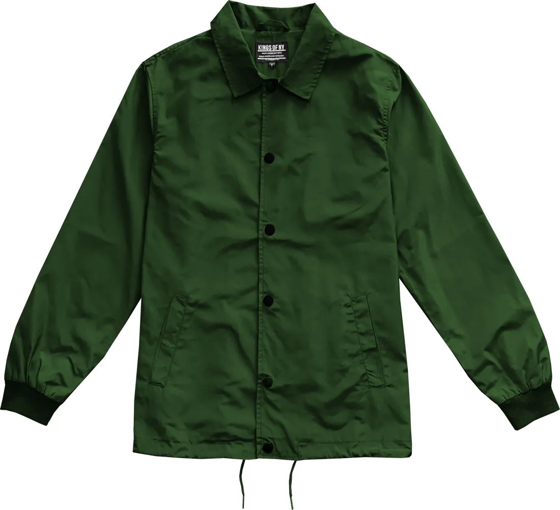 Green Mens Windbreaker Coaches Jacket