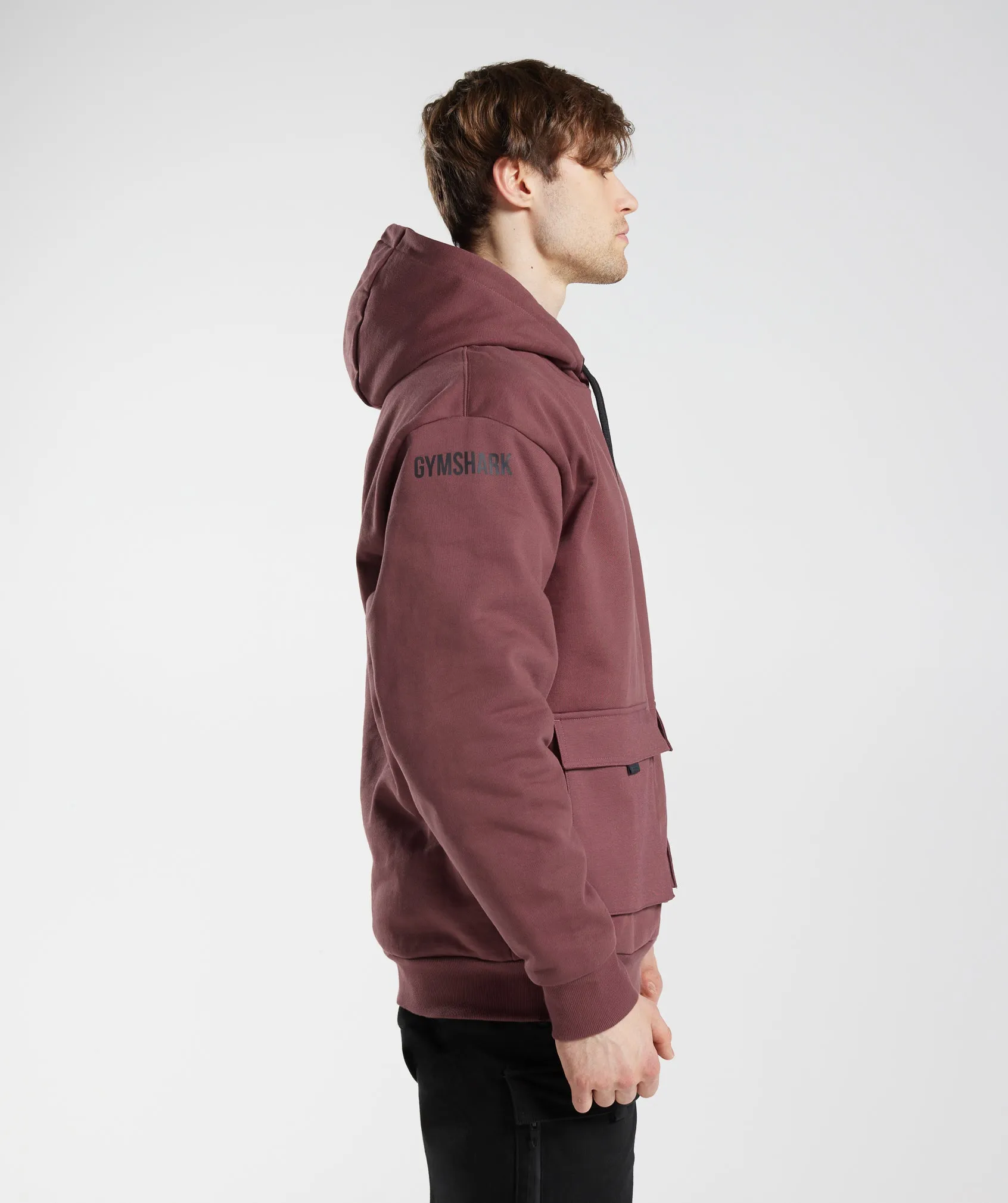 GS x David Laid Hoodie - Magenta Brown