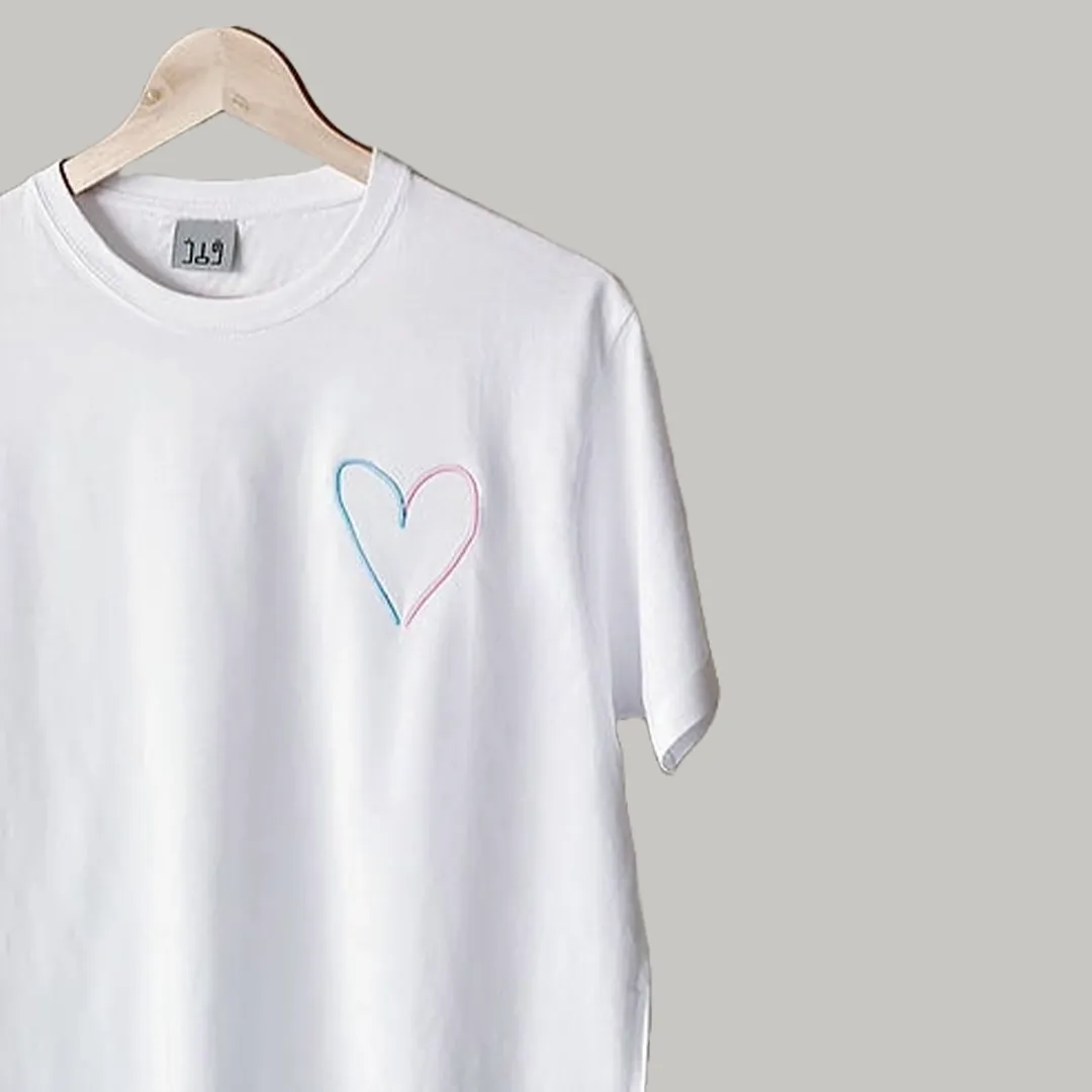 Heart Embroidered T-Shirt  custom