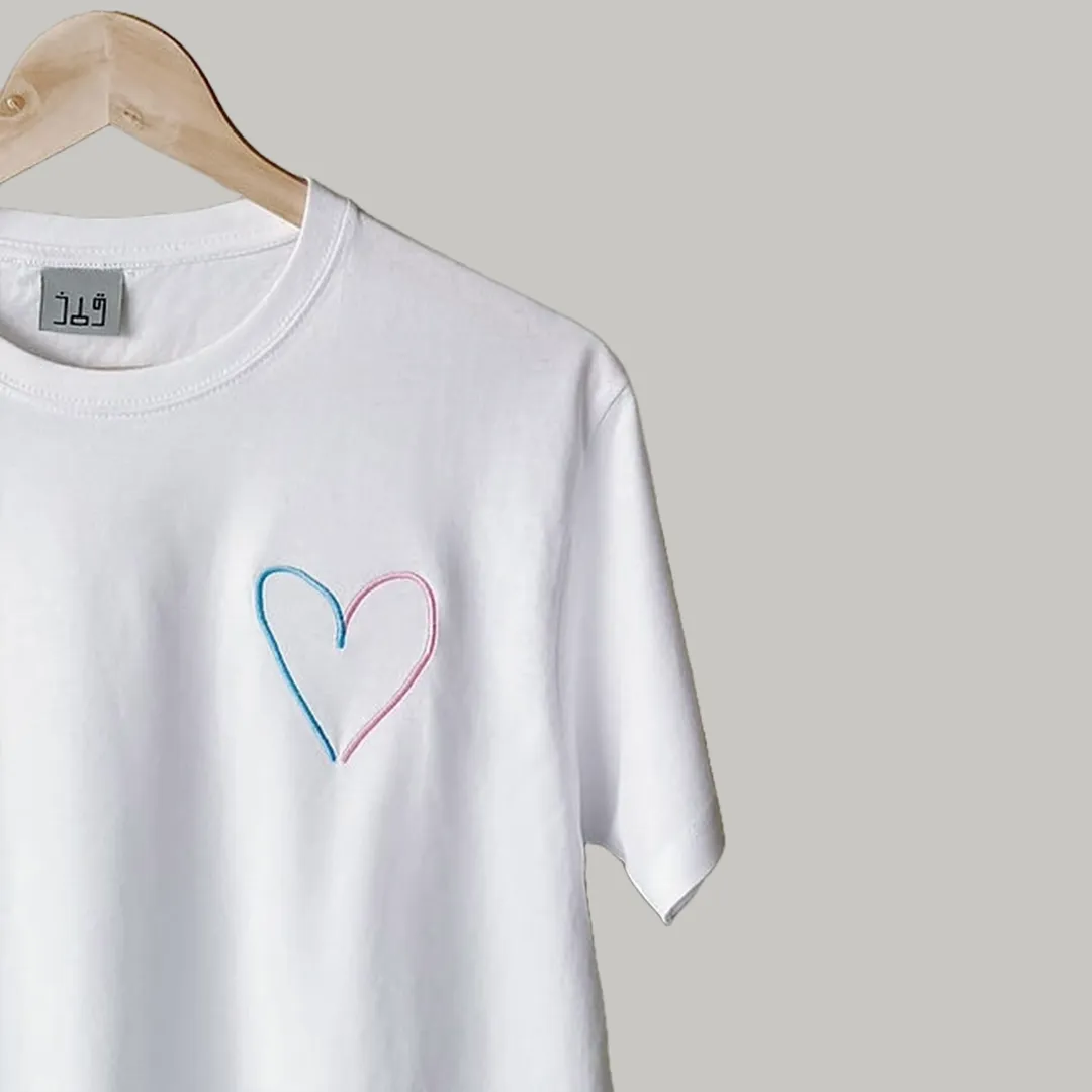 Heart Embroidered T-Shirt  custom