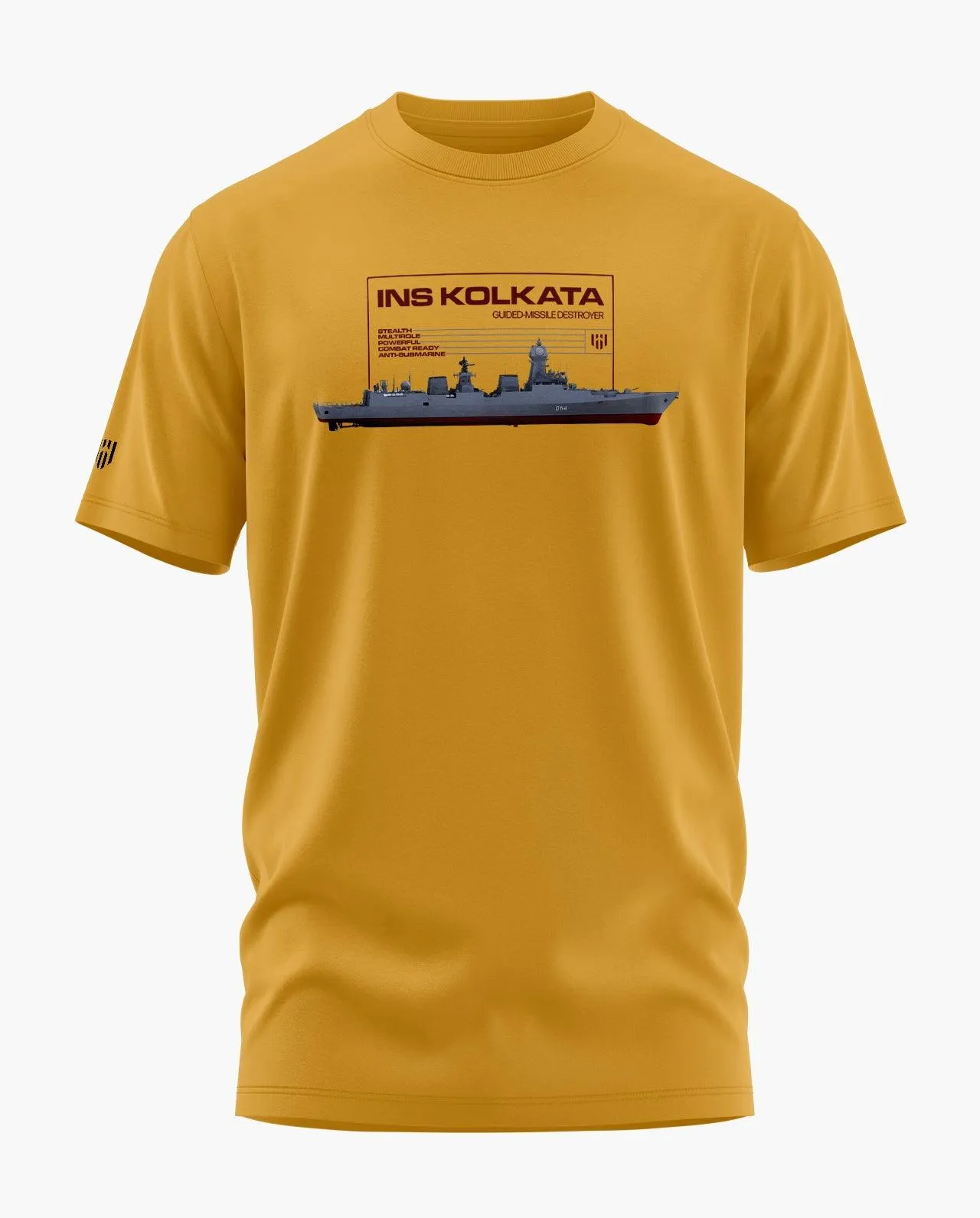 INS KOLKATA GUIDED MISSILE DESTROYER Signature LuxeSoft Cotton T-Shirt