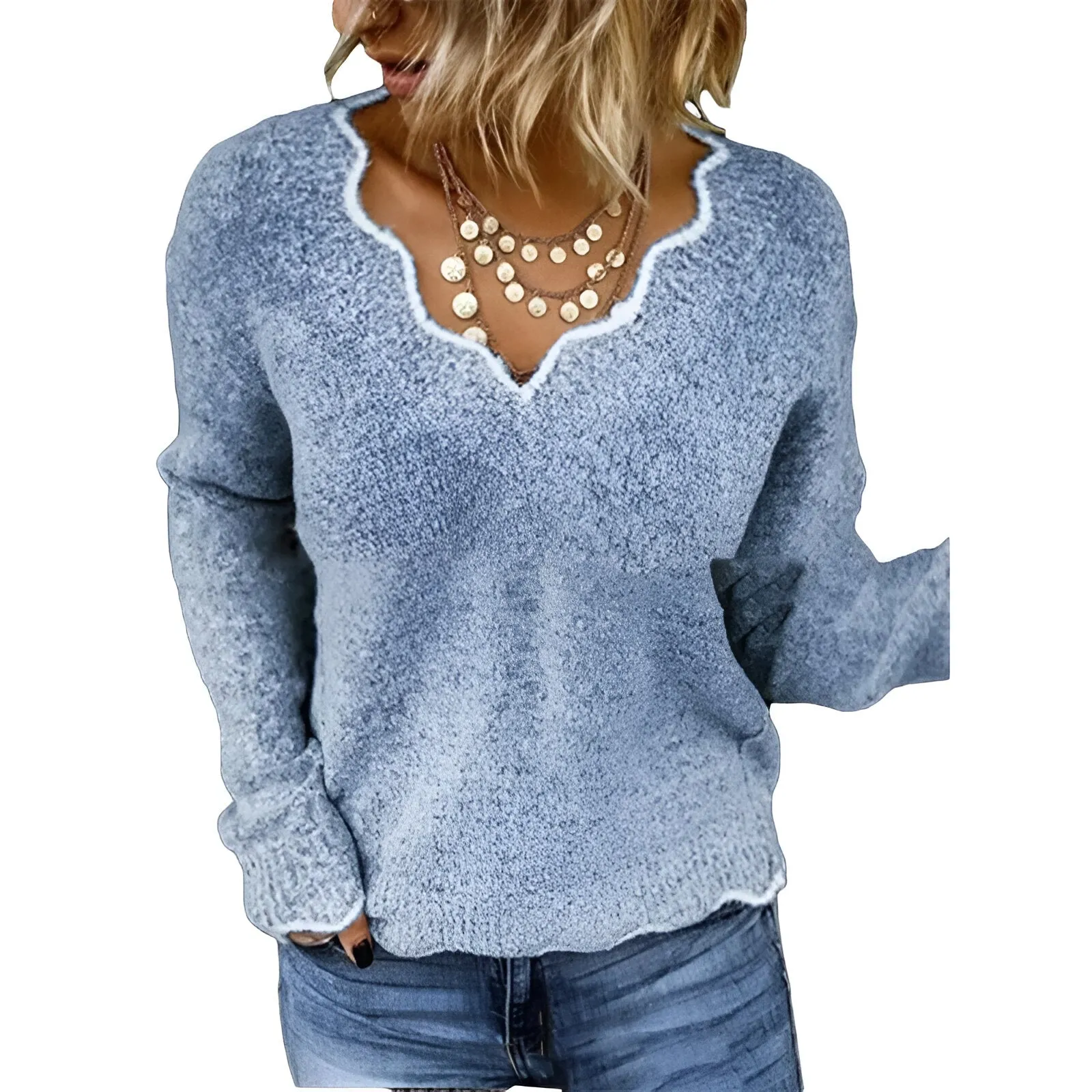 Ivyshape | Comfortable, Stylish V-Neck Sweater