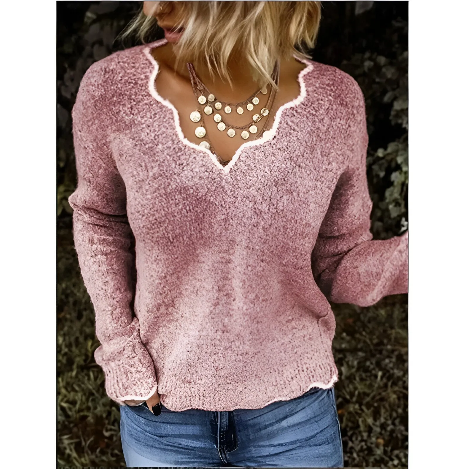 Ivyshape | Comfortable, Stylish V-Neck Sweater