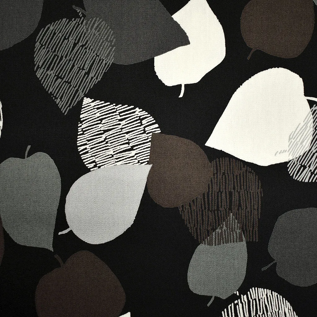 Japanese Modern Leaves Oxford Canvas Black/Grey