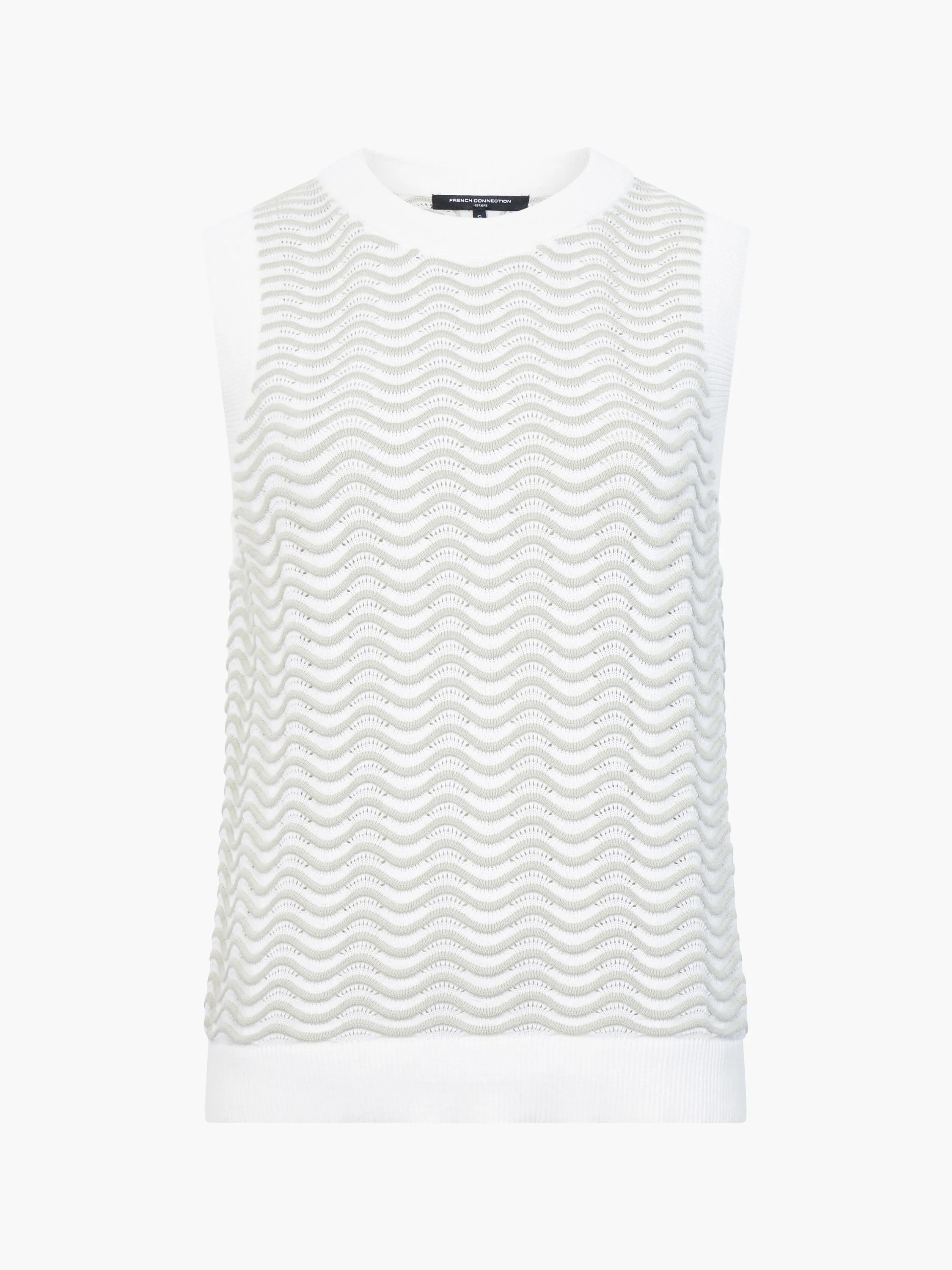 London Sleeveless Wave Knit Jumper