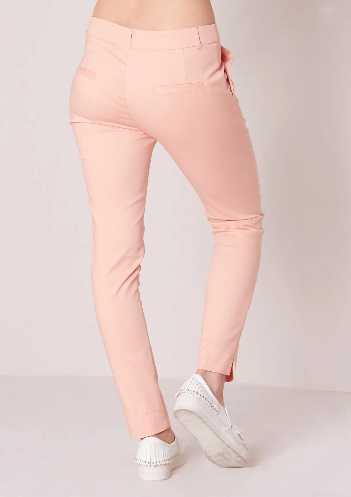 Lorah Pink Tailored Cigarette Trousers