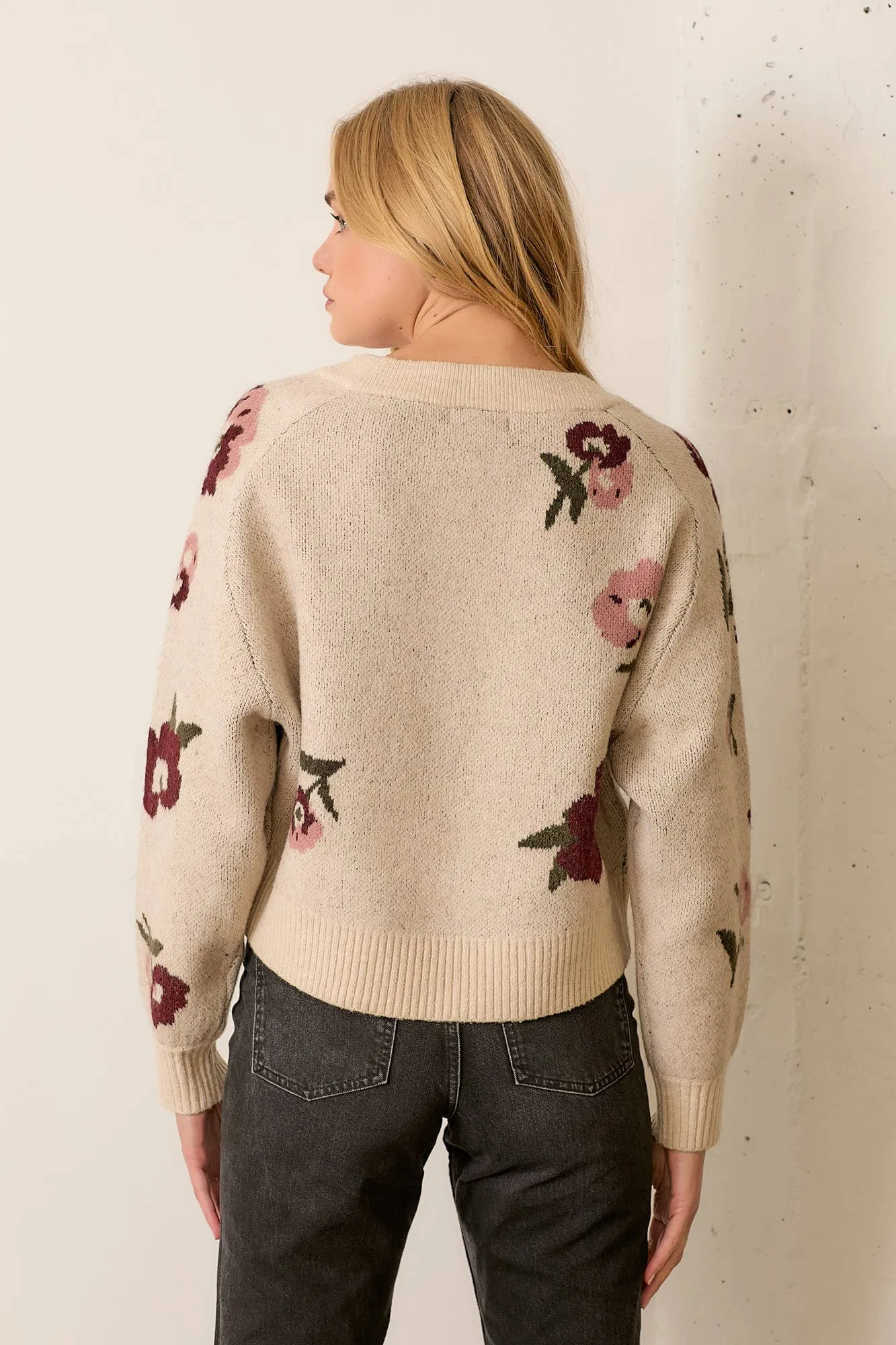 LYLA PRINTED FLORAL SWEATER