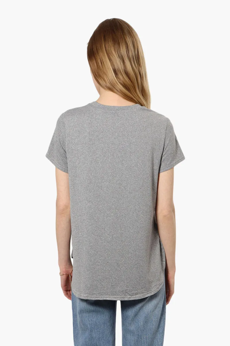 Magazine Mom Life Printed High Low Tee - Grey