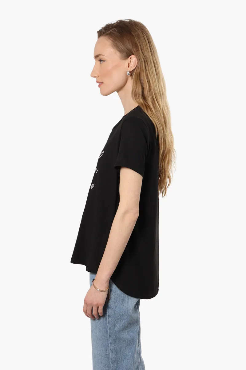 Magazine Mom Printed High Low Tee - Black