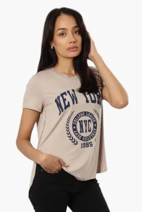 Magazine New York Print Tee - Taupe