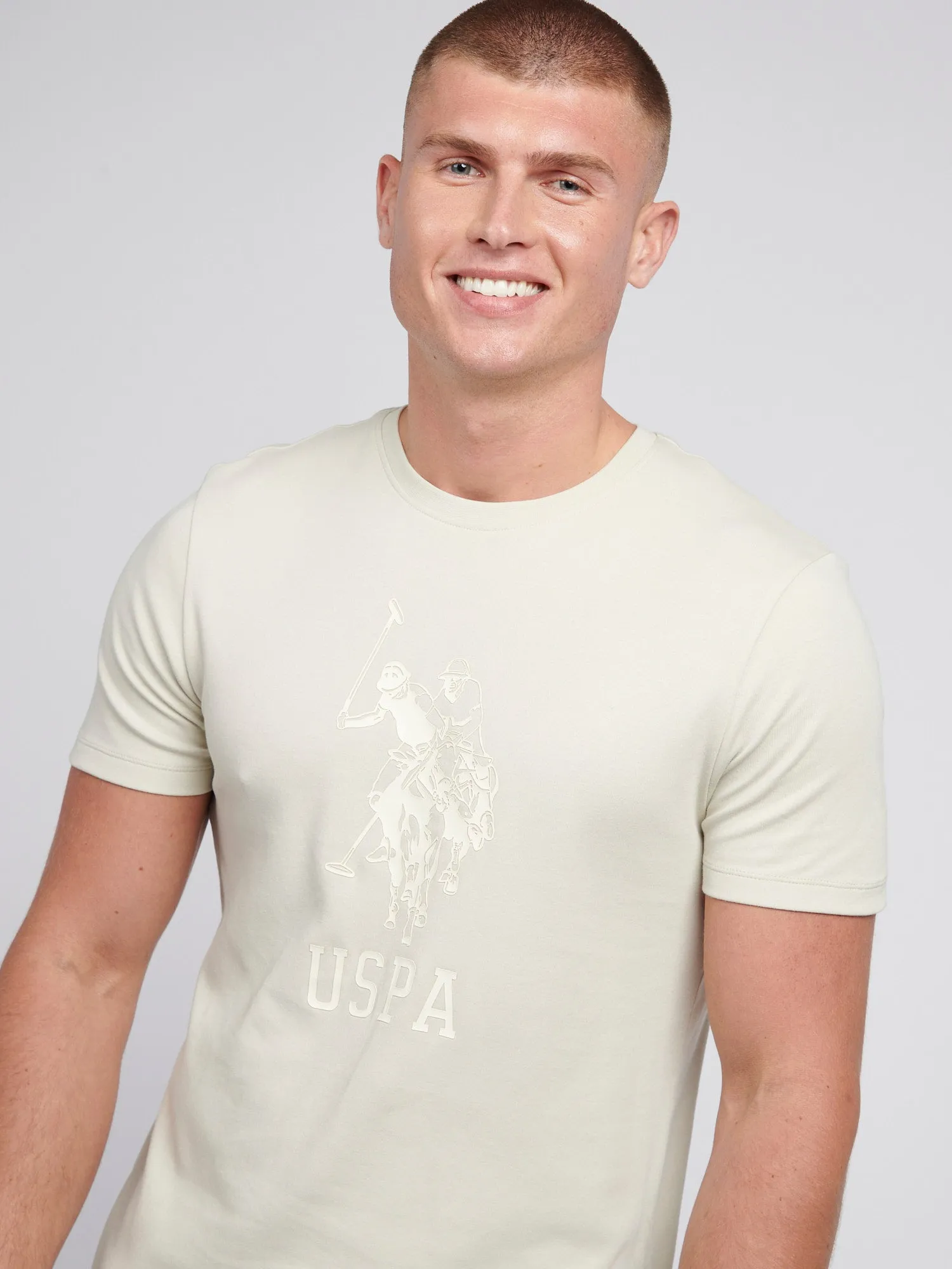 Mens Double Horsemen Statement T-Shirt in Moonstruck