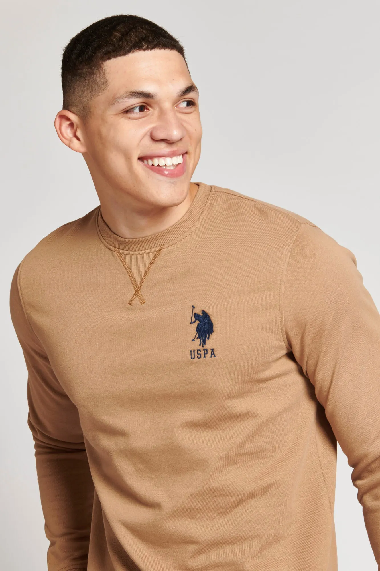 Mens Player 3 Crew Neck Sweatshirt in Tigers Eye