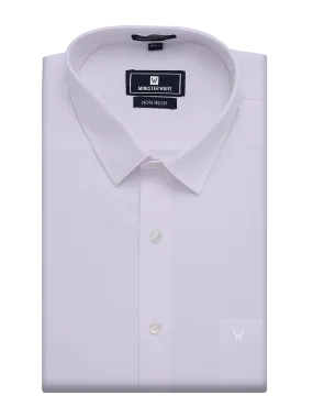 Mens Wrinkle Free Regular Fit White Shirt Non Iron