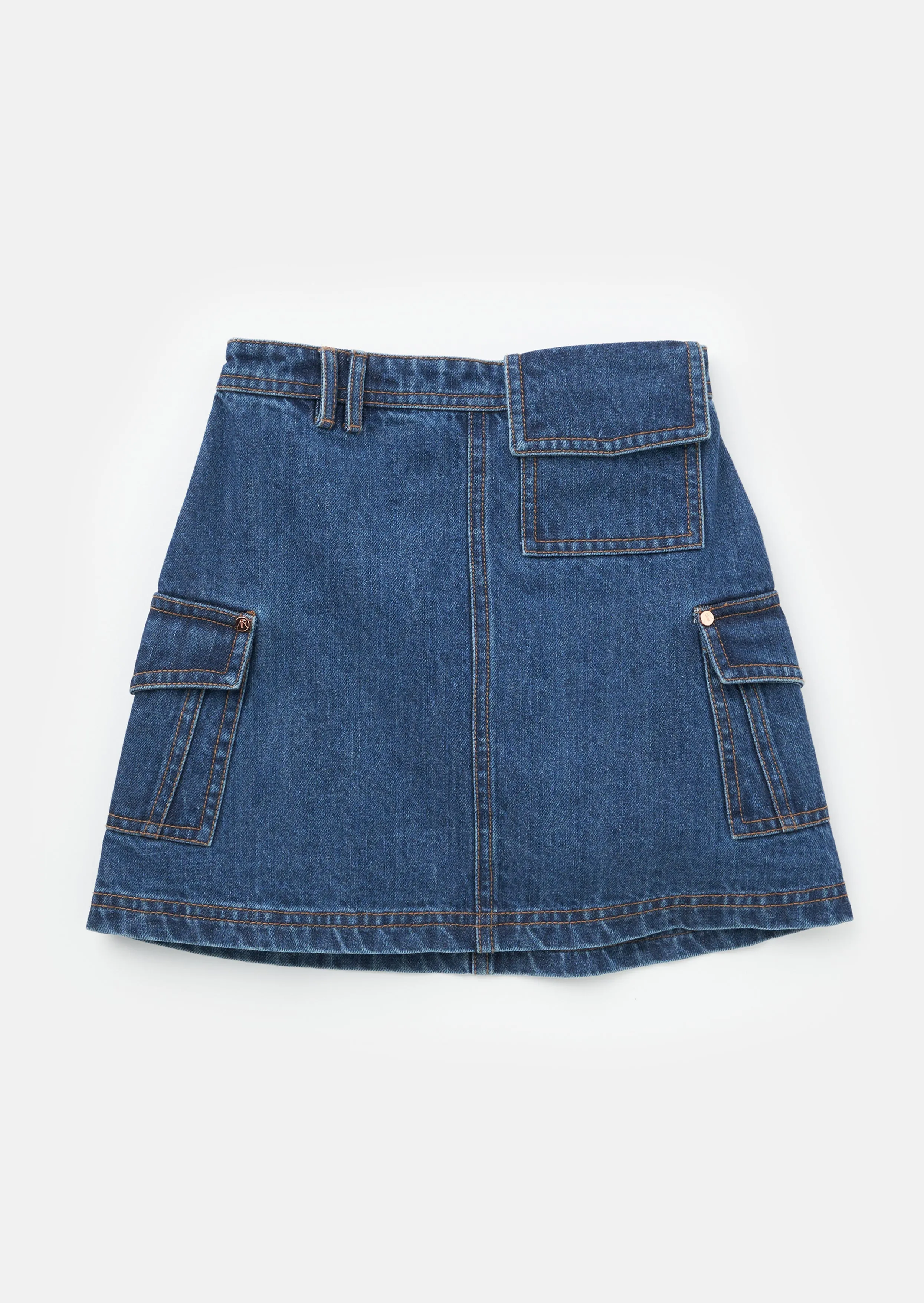 Molly Blue Demin Cargo Skirt