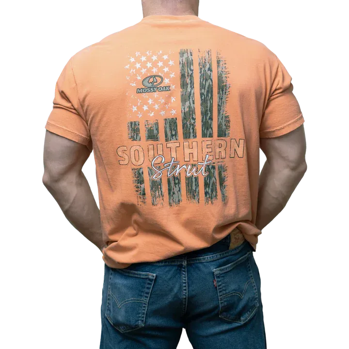 Mossy Oak Camo Flag Tee- Orange