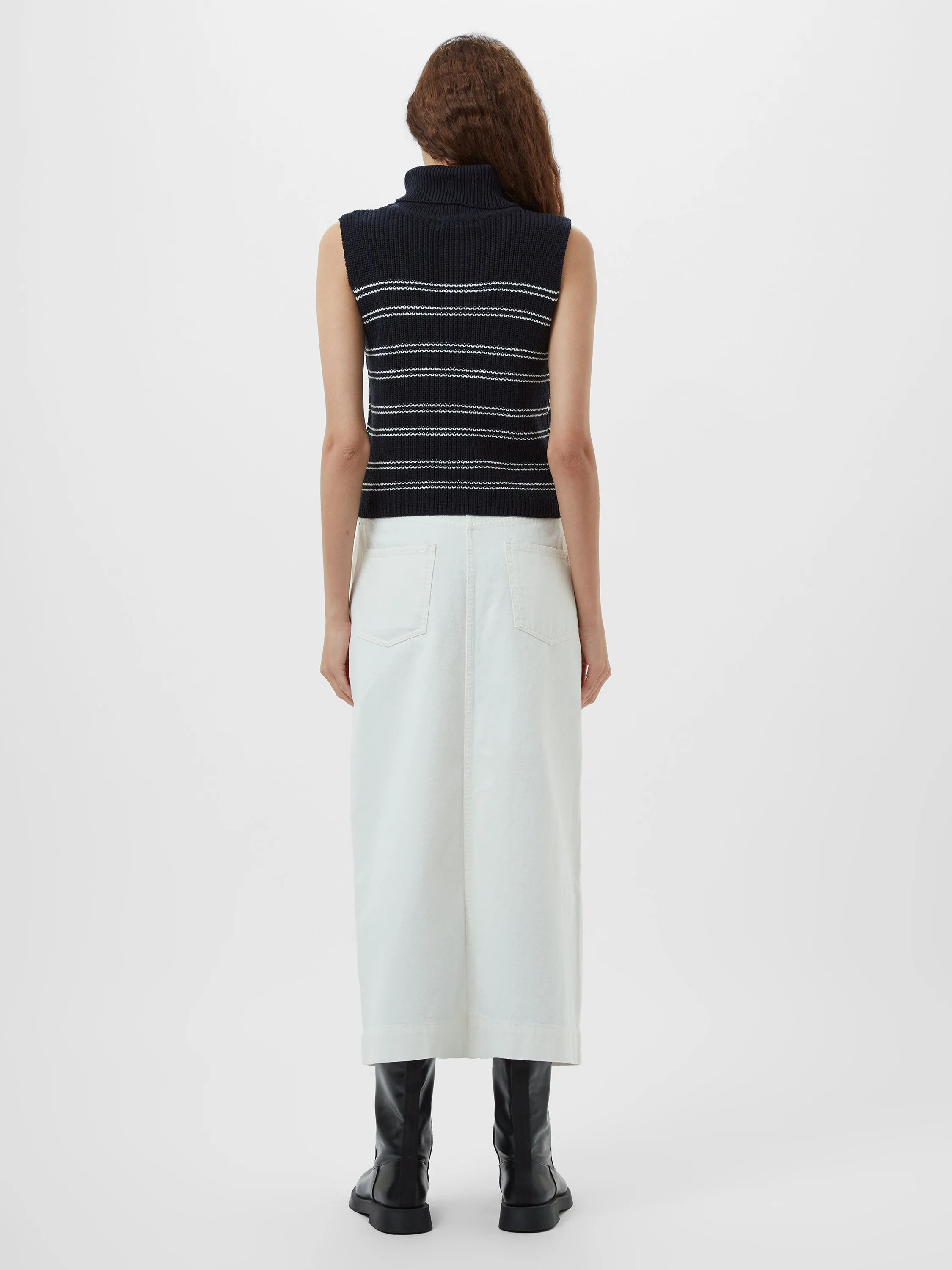 Mozart Striped Cropped Sleeveless Jumper