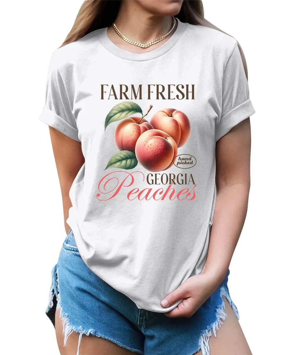 Peaches Shirt Fruit Aesthetic Cute Graphic Tees For Women