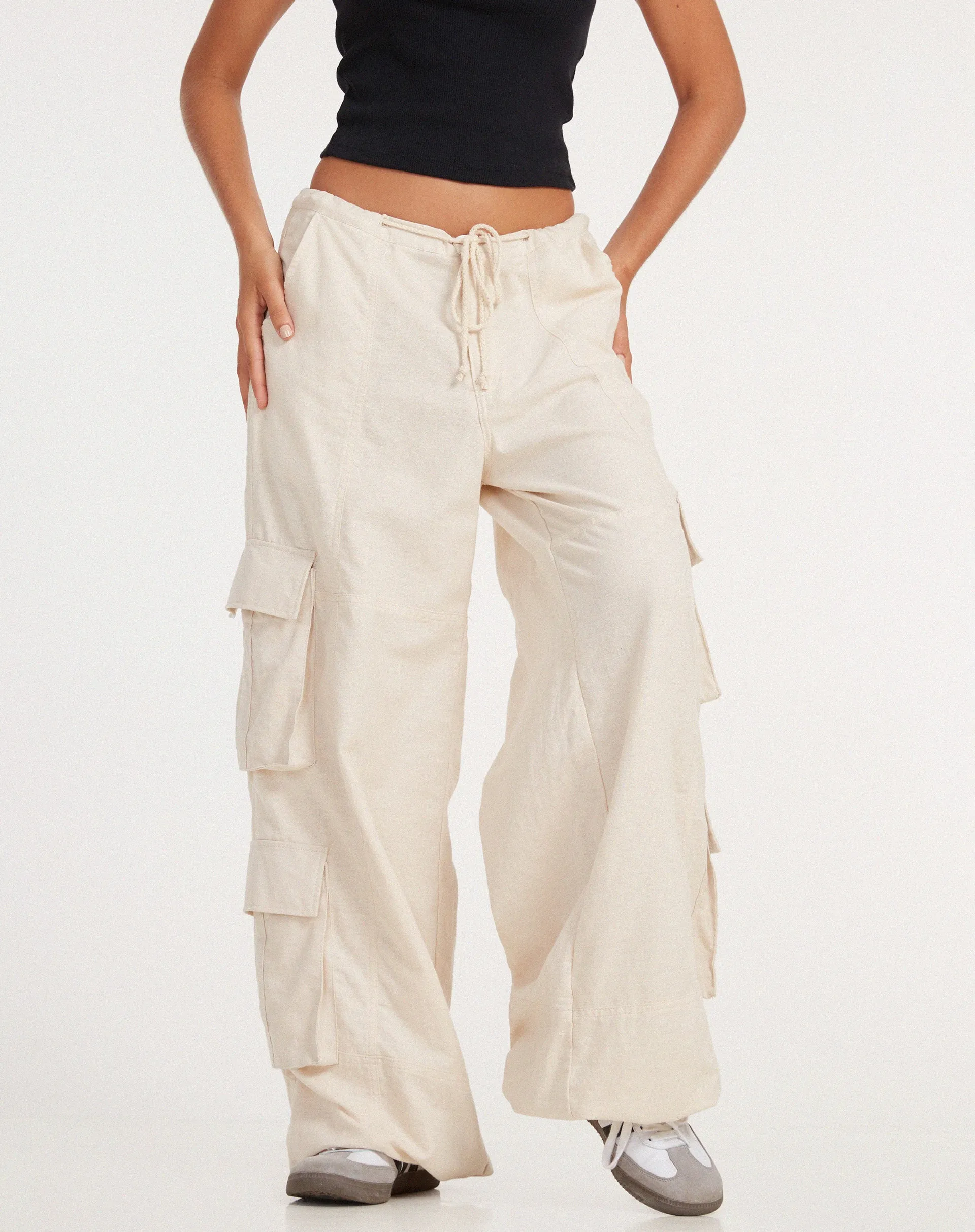 Philia Cargo Trouser in Ecru