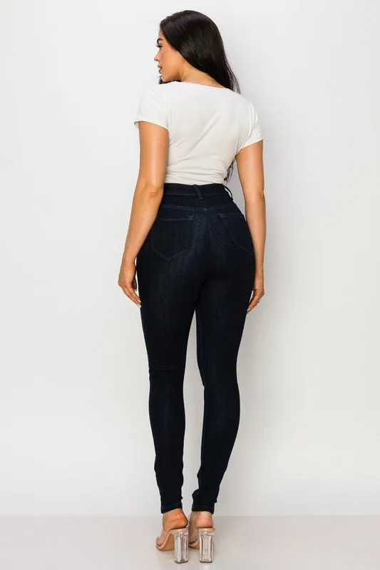 Plus-size Classic Super High Rise Dark Indigo Skinny