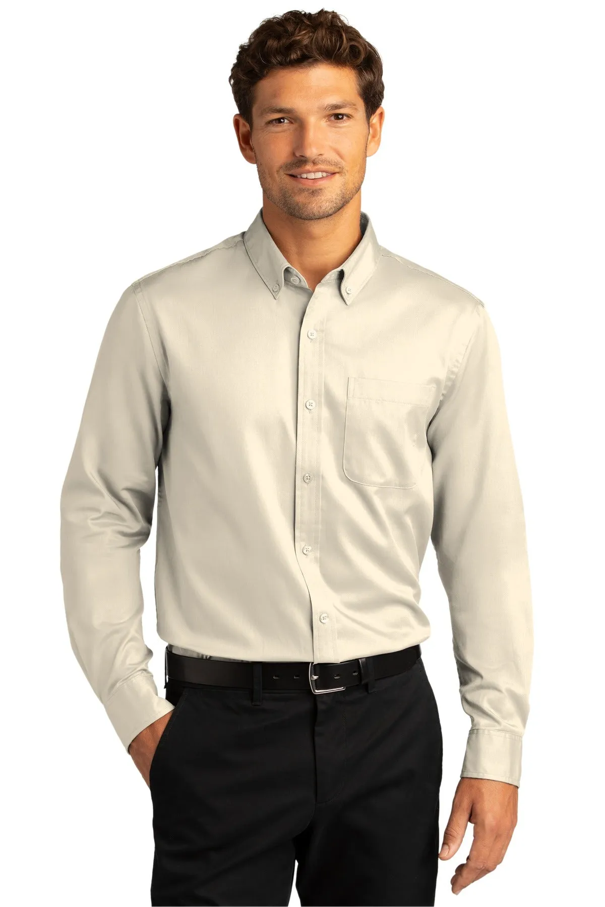 Port Authority Long Sleeve SuperPro React™ Twill Shirt. W808