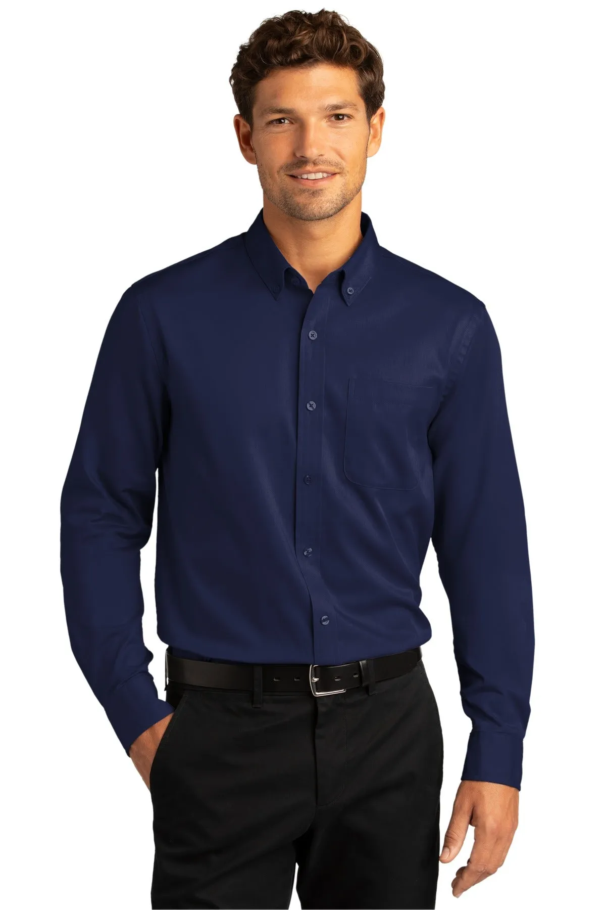 Port Authority Long Sleeve SuperPro React™ Twill Shirt. W808