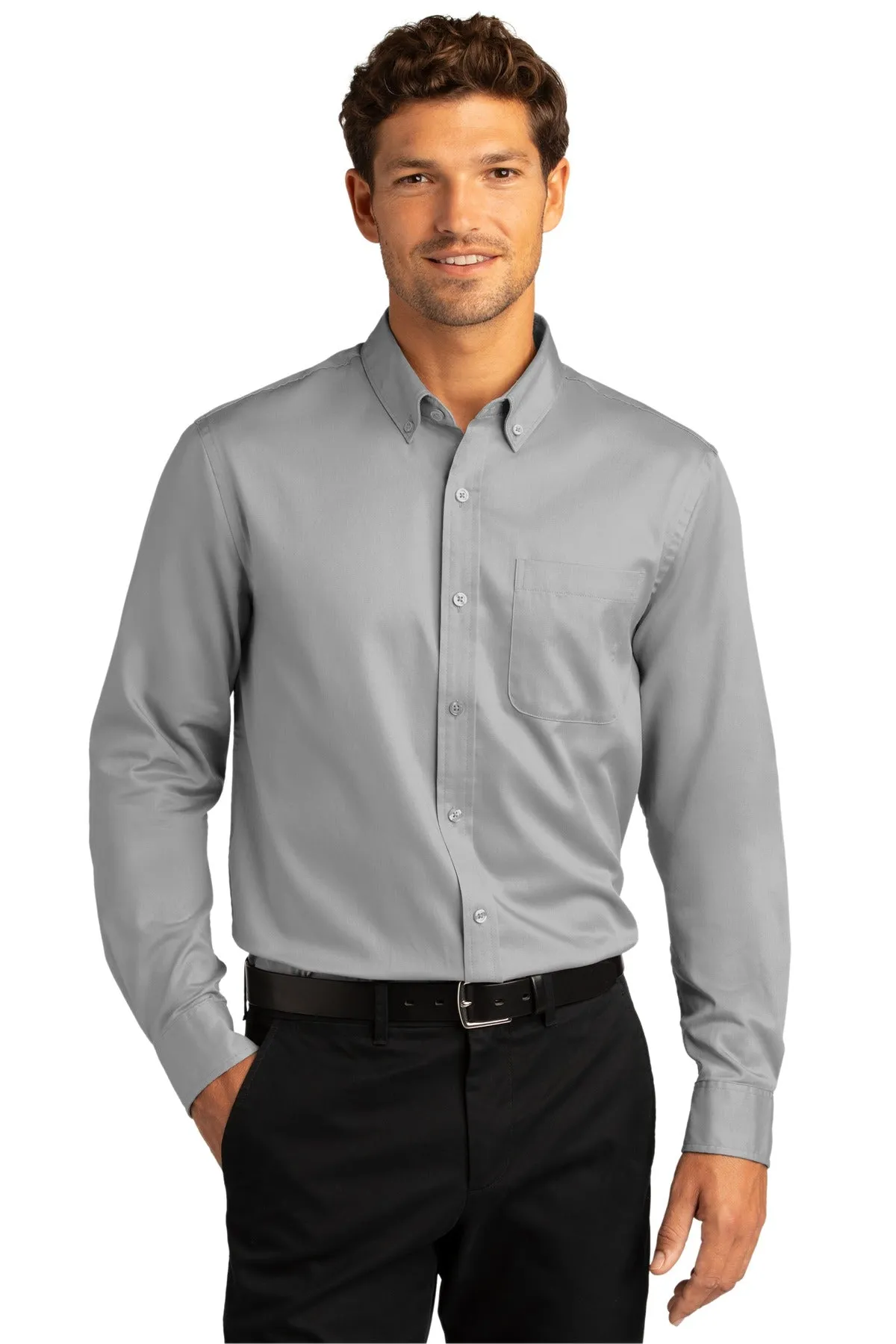 Port Authority Long Sleeve SuperPro React™ Twill Shirt. W808