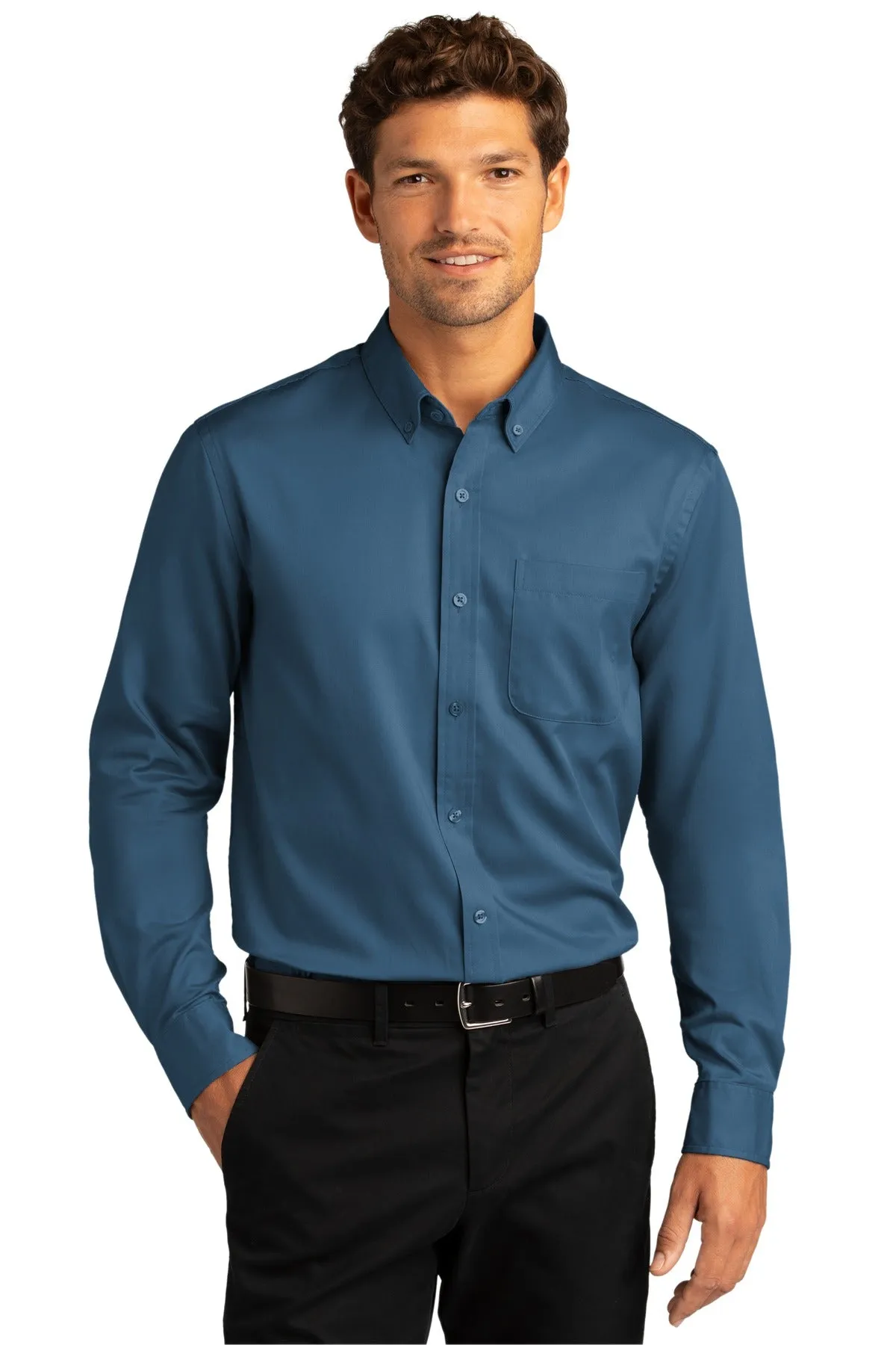 Port Authority Long Sleeve SuperPro React™ Twill Shirt. W808