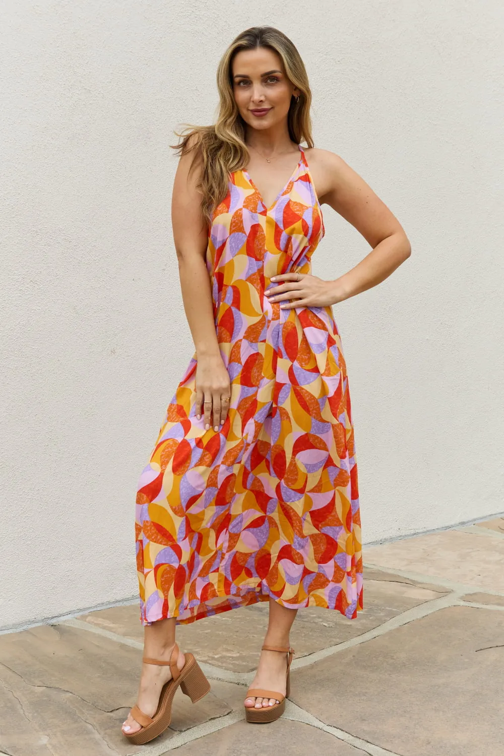 Printed Sleeveless Maxi Dress